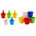 Leafy Tales Plastic Hanging Pots with Hook, Plant Pots for Balcony, Home, Office(Multicolor, 20.5 x 14.5 x 8.5 cm, Set of 5)