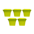 Leafy Tales White Square Shape Planter| 8 Inch Plastic Pots for Indoor and Outdoor(Se of 5-White Pots)