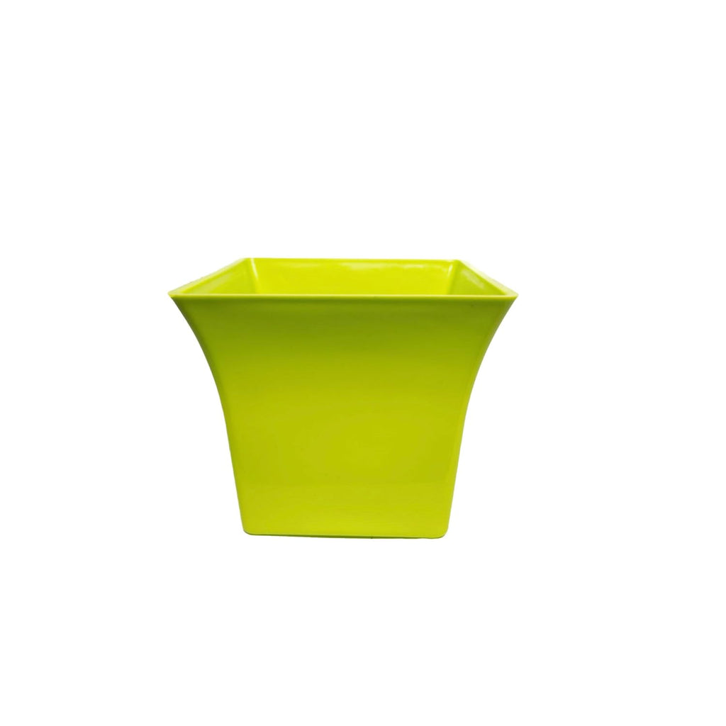 Leafy Tales Green Square Shape Planter| 8 Inch Plastic Pots for Indoor and Outdoor(Se of 5-Green Pots)