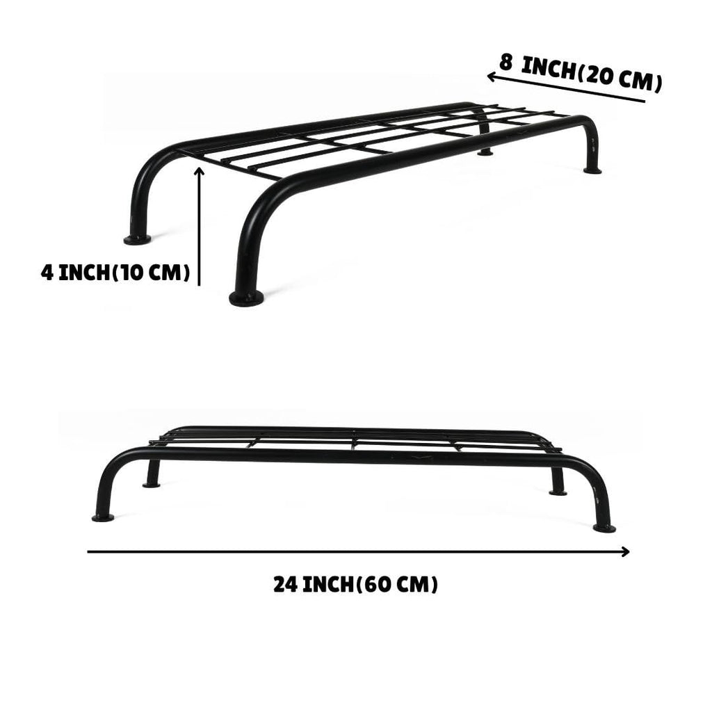 Leafy Tales® Long Rectangular Metal Planters Pipe Stand, Black, 24 x 8 x 4 inches, (24" 2 STANDS)