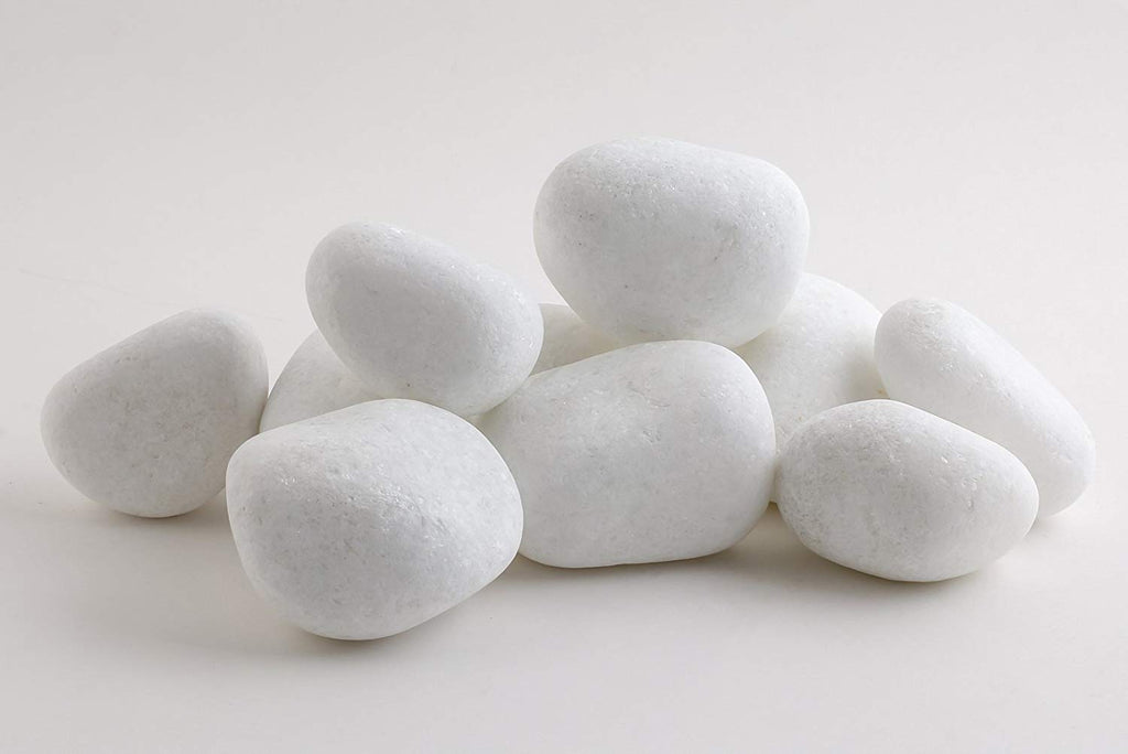 Leafy Tales Matt White Stones Big (Unpolished) for Home & Garden Decoration|Plants & Pots|Art & Craft|Aquarium Vase Filler | Matt White Stones 1 kg