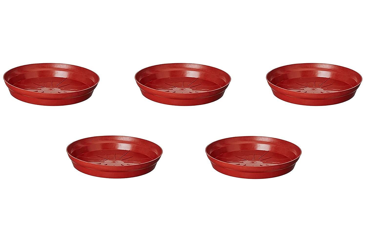 Leafy Tales Planter Bottom Plate/ Gamla Dripping Tray, Terracotta Color Plastic pots | (10-inch, Brown, Pack of 5)
