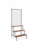 Leafy Tales Bloom 4-Tier Plant Stand with Premium Wooden Finish, Large Indoor & Outdoor Metal Planter for Living Room, Balcony & Patio, Flower Pot Display Shelf, Home Décor