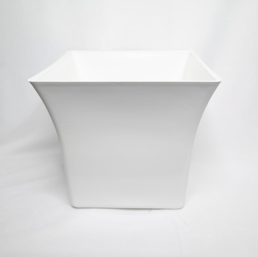 Leafy Tales White Square Shape Planter| 8 Inch Plastic Pots for Indoor and Outdoor(Se of 5-White Pots)
