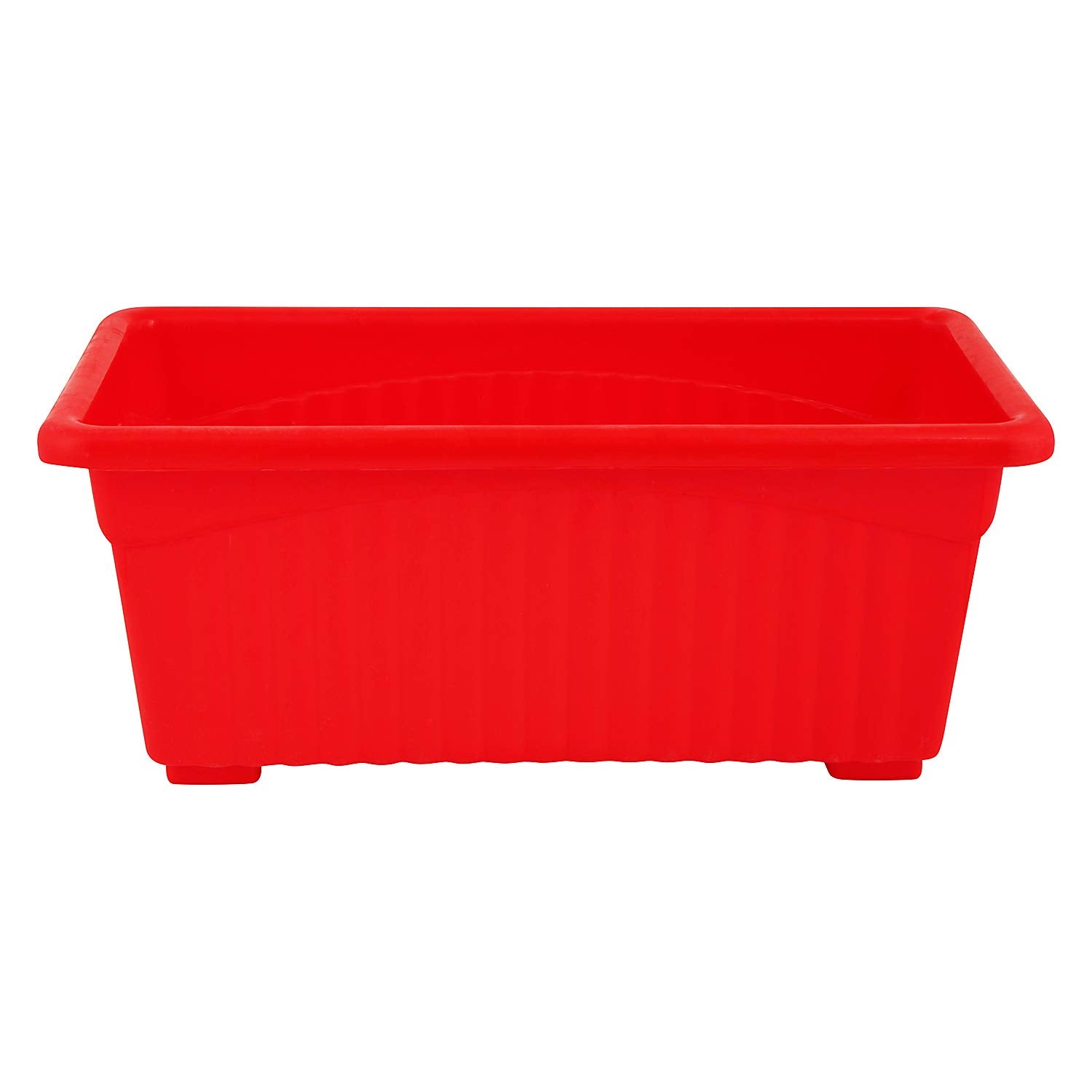 Leafy Tales Rectangular Plastic Pots for Plants, Window Display, 34.5 x 18.5 x 14 cm, 1 pc, Red