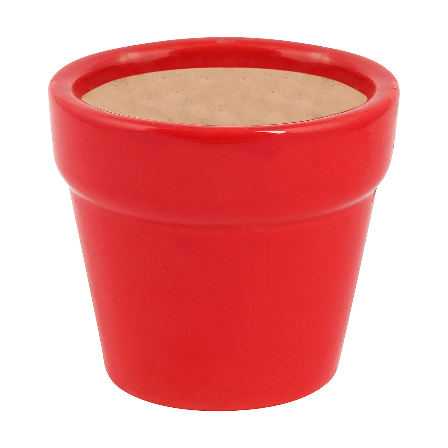 Leafy Tales Honeycomb Texture Ceramic Pot for Home Garden Decor Glossy Red