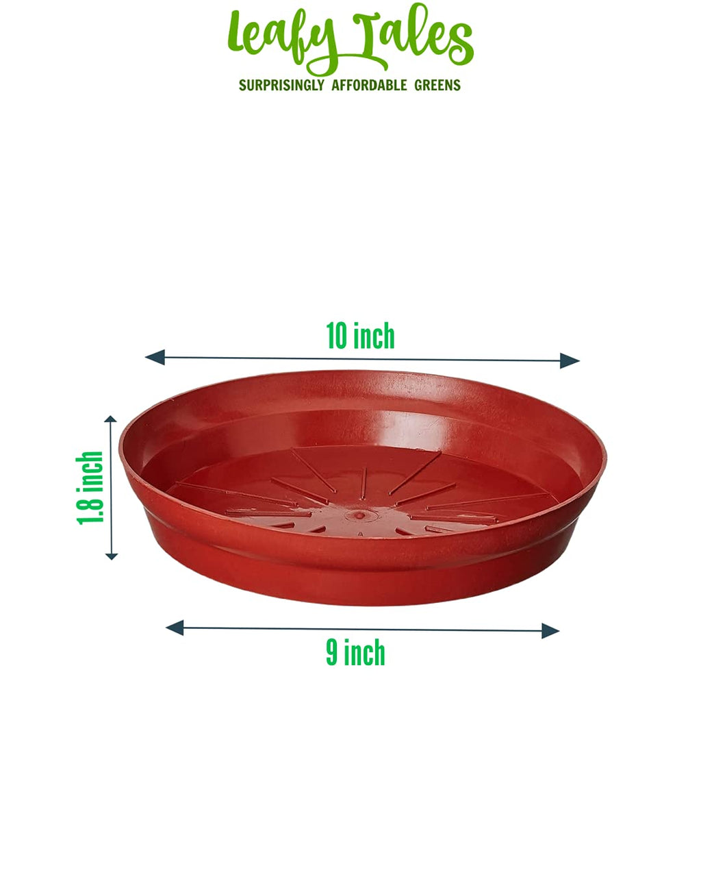 Leafy Tales Planter Bottom Plate/ Gamla Dripping Tray, Terracotta Color Plastic pots | (10-inch, Brown, Pack of 5)
