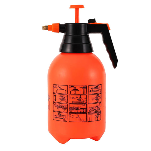 Leafy Tales 2L Manual Pressure Spray Pump (Orange) | Multipurpose Water Spray Bottle with Adjustable Nozzle | for Car & Bike Washing & Plant Watering