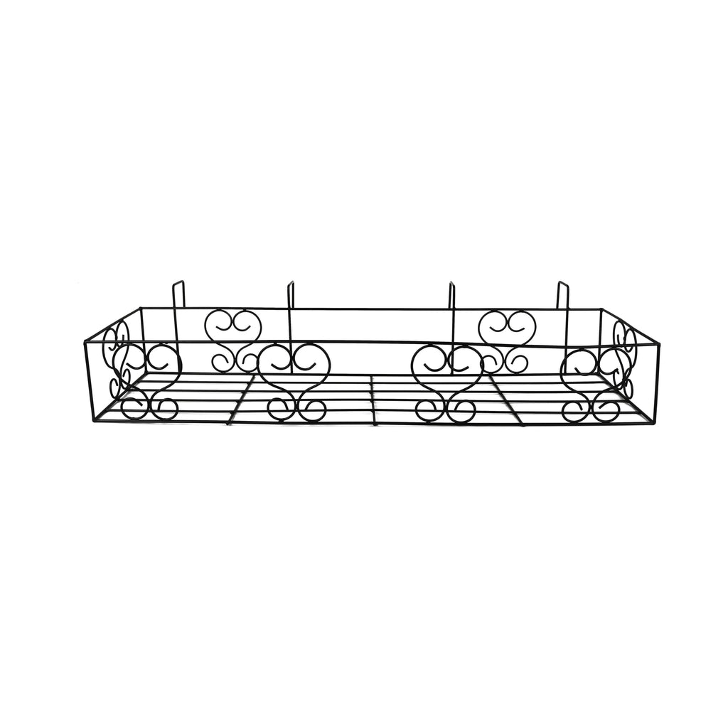 Leafy Tales Metal Long Rectangular Shape Railings Pot Holder |Pot Holder Basket for Plants in Balcony Railings Gamla Stand for Indoor and Outdoor (Set of 2)