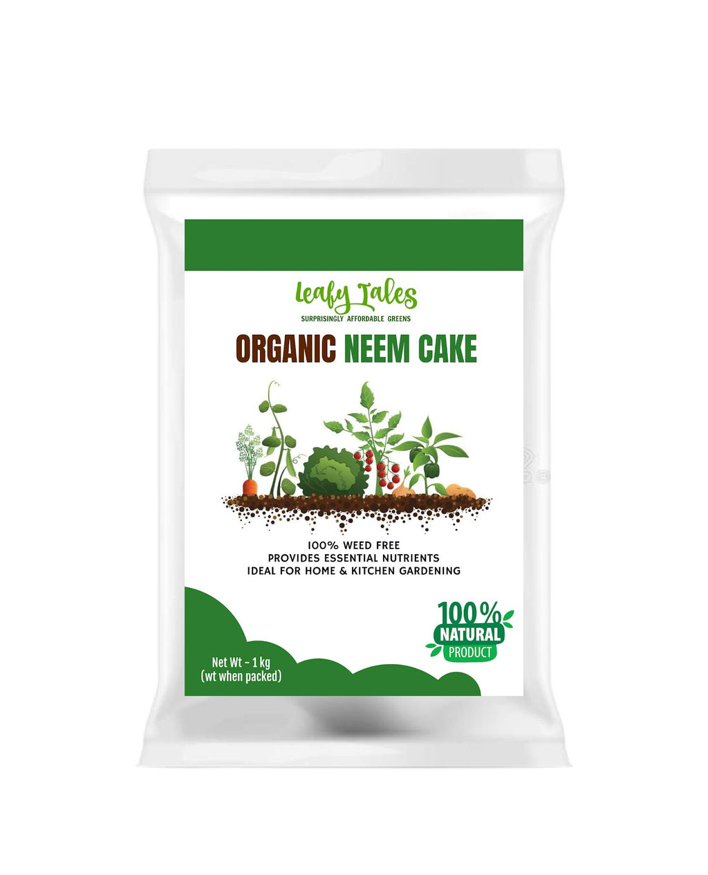 Leafy Tales Organic Neem Cake Powder for Plants 5kg - 100% Natural Neem Khali Fertilizer & Pest Repellent | Soil Conditioner & Growth Booster for Indoor and Outdoor Home Garden