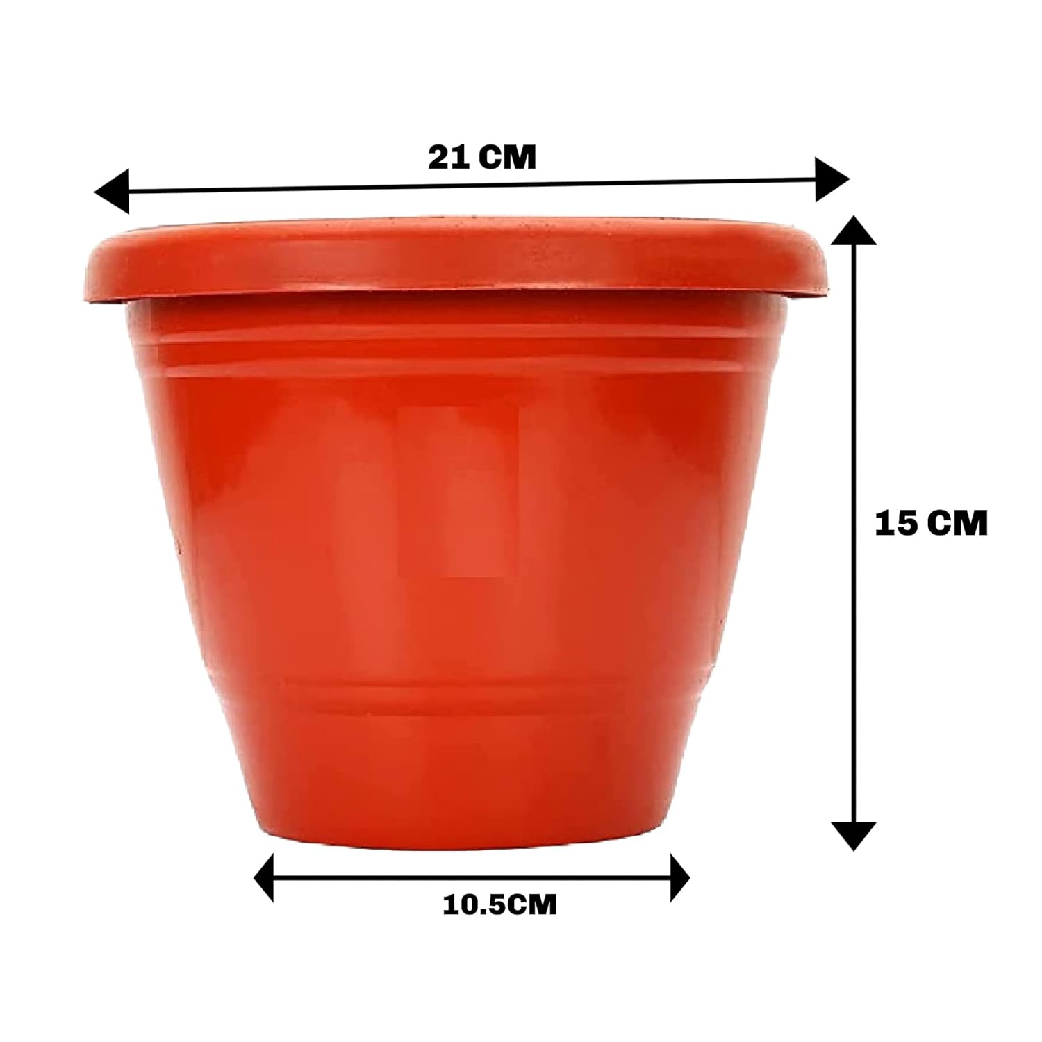 Leafy Tales 8-inch Plastic Flower Pots (Pack of 8) - Terracotta Colour Garden Gamla for Home & Outdoor Balcony - Durable Indoor/Outdoor Planters with Drainage Saucers