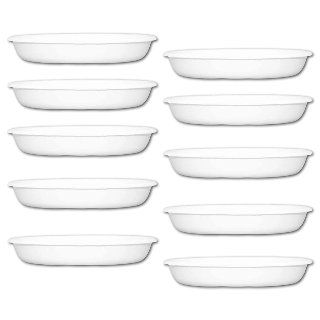 Leafy Tales Bottom Plate/Dripping Tray for Pots, White Color| (6-inch, White, Pack of 10)