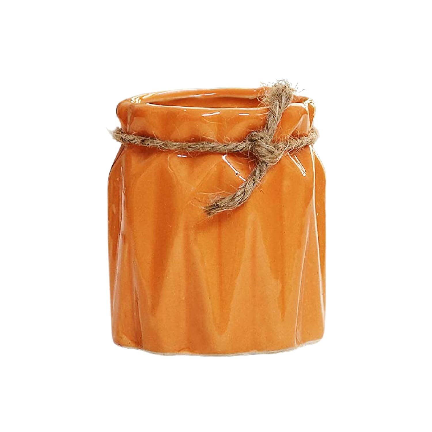 Leafy Tales Mystic Shape Ceramic Pot, Orange,1 pc