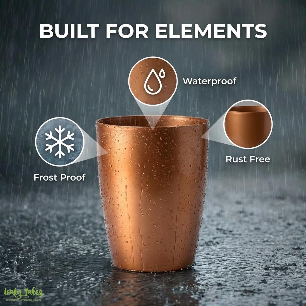 Leafy Tales Modern Round Tower Planter for Home Décor 12 INCH, Highly Durable,Lightweight Indoor Outdoor Planter, Flower Pot Gamla, Pot for Balcony Garden, Vegetables, Flowers & Greenery