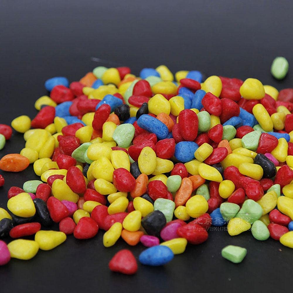 Leafy Tales Rainbow Marble Stone Pebbles for Home & Garden Decoration| Rainbow Pebbles 5 Kg