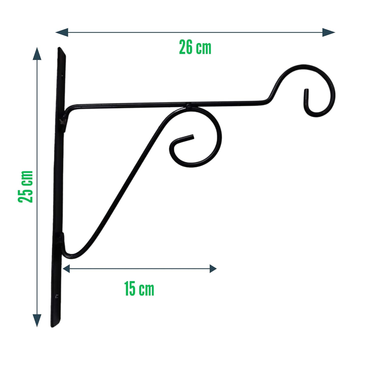 Leafy Tales 4-Pack Metal Hanging Plant Hooks - Decorative Wall Mount Brackets for Hanging Planters & Pots | Durable Rust-Resistant Iron Holders for Balcony, Fence & Garden Wall Decor