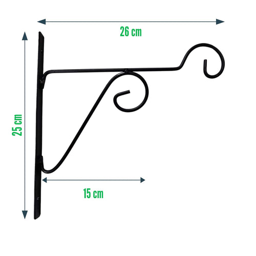 Leafy Tales 4-Pack Metal Hanging Plant Hooks - Decorative Wall Mount Brackets for Hanging Planters & Pots | Durable Rust-Resistant Iron Holders for Balcony, Fence & Garden Wall Decor