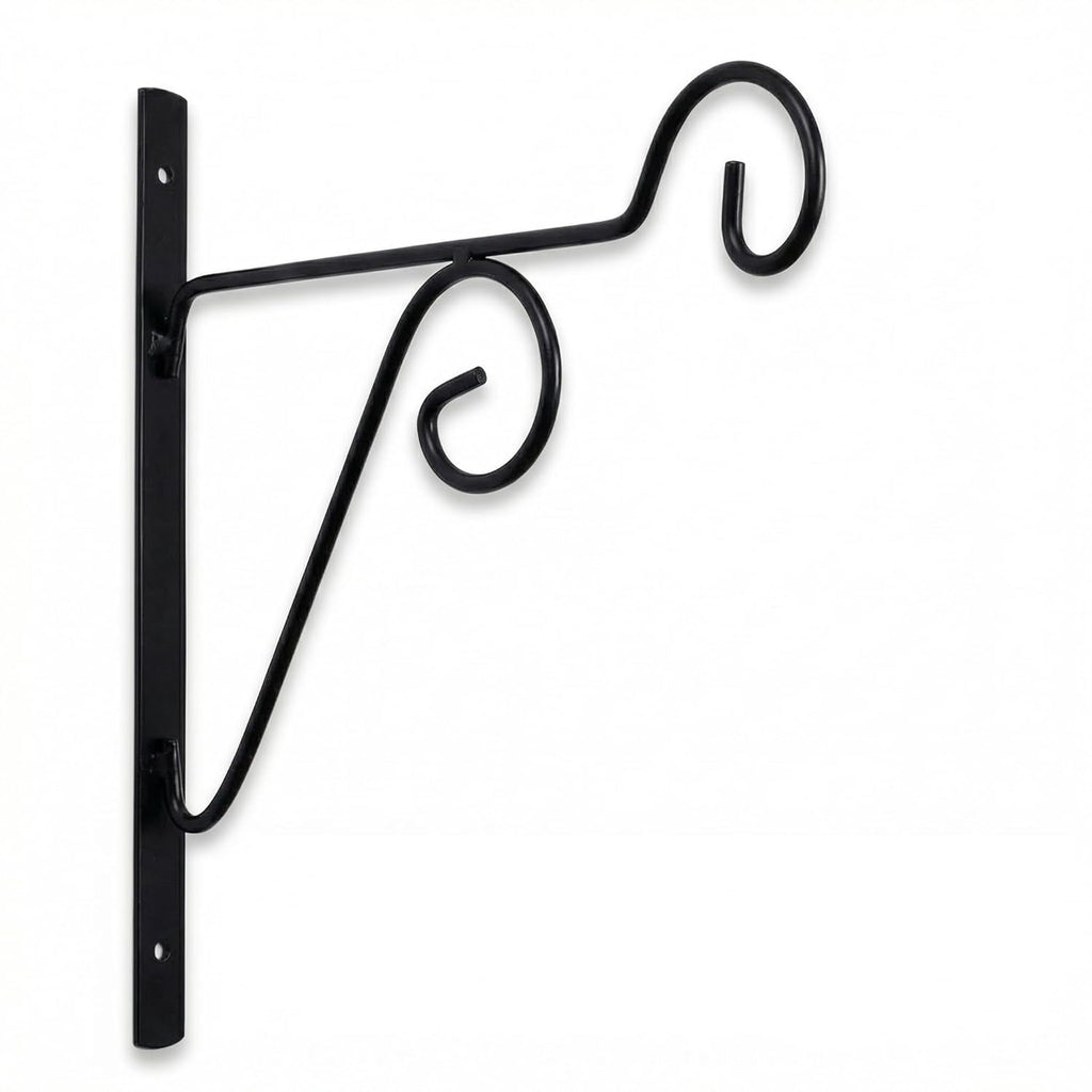 Leafy Tales 2-Pack Metal Hanging Plant Hooks - Decorative Wall Mount Brackets for Hanging Planters & Pots | Durable Rust-Resistant Iron Holders for Balcony, Fence & Garden Wall Decor