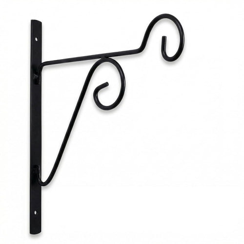Leafy Tales 2-Pack Metal Hanging Plant Hooks - Decorative Wall Mount Brackets for Hanging Planters & Pots | Durable Rust-Resistant Iron Holders for Balcony, Fence & Garden Wall Decor