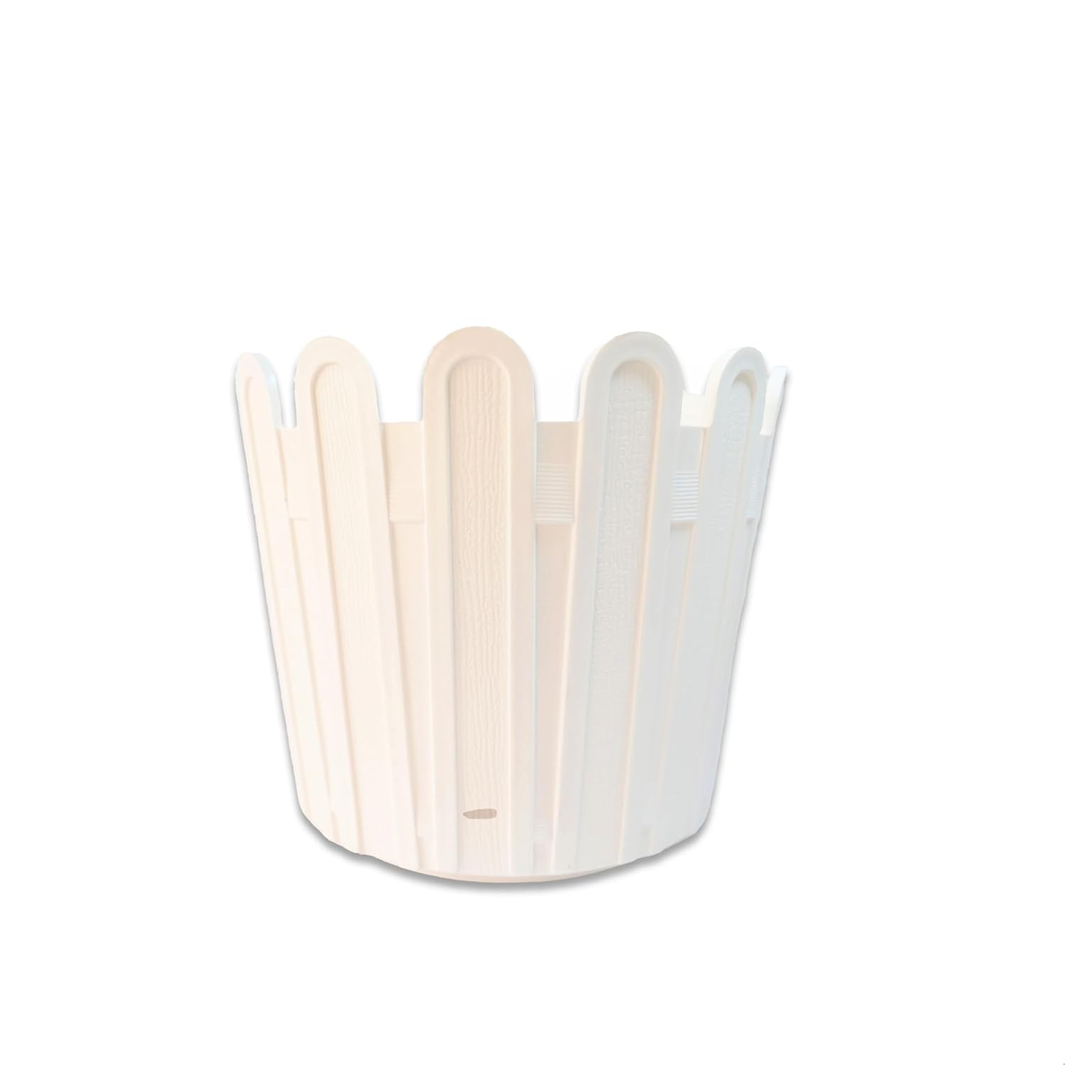 Leafy Tales White Stylish Round Shape Planter| 8 Inch Plastic Pots for Indoor and Outdoor(Set of 5-White Pots)