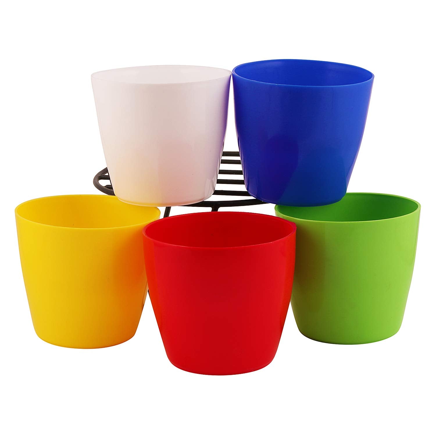 Leafy Tales Plastic Plant Pots - Multicolour, Small, 20 Pieces