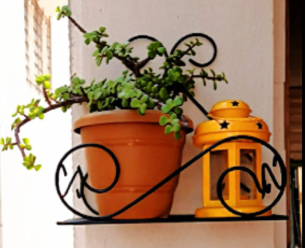 Leafy Tales Wall Mounted Metal Plant Stand Set of 2- Elegant Iron Flower Pot Holder for Indoor & Outdoor Walls | Decorative Rust-Proof Hanging Gamla Stand for Balcony, Living Room & Garden