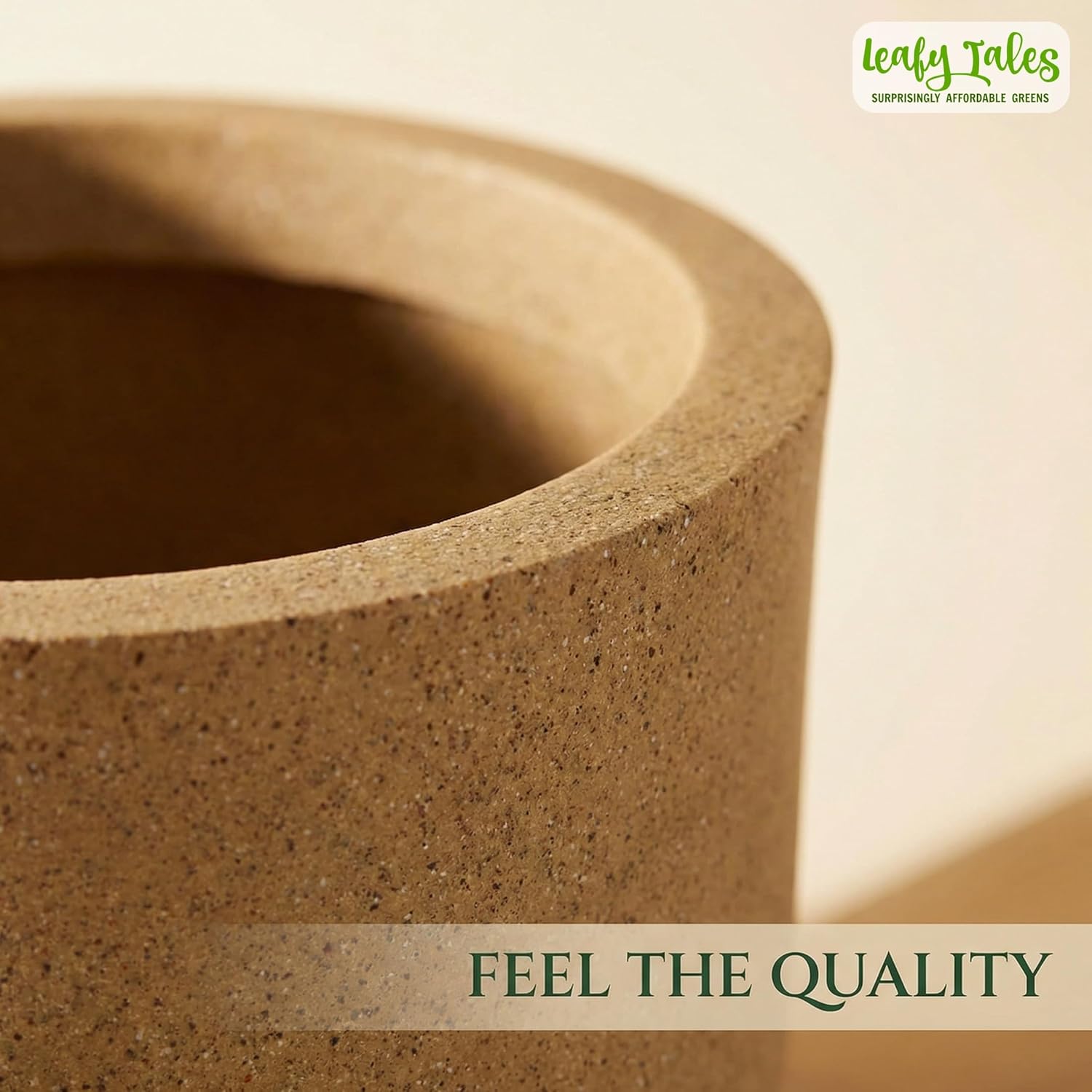 Leafy Tales Modern Round Planter for Home Décor 14 INCH, Highly Durable,Lightweight Indoor Outdoor Planter, Flower Pot Gamla,Tree Planter, Pot for Balcony Garden, Vegetables, Flowers & Greenery
