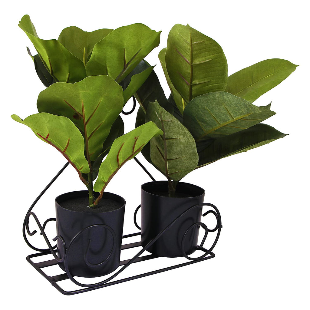 Leafy Tales Wall Mounted Metal Plant Stand Set of 2- Elegant Iron Flower Pot Holder for Indoor & Outdoor Walls | Decorative Rust-Proof Hanging Gamla Stand for Balcony, Living Room & Garden