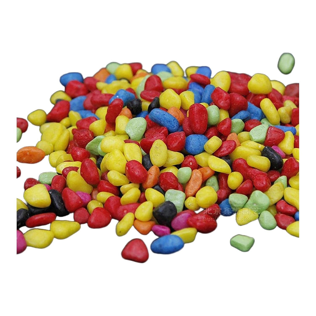 Leafy Tales Rainbow Marble Stone Pebbles for Home & Garden Decoration| Rainbow Pebbles 2 Kg