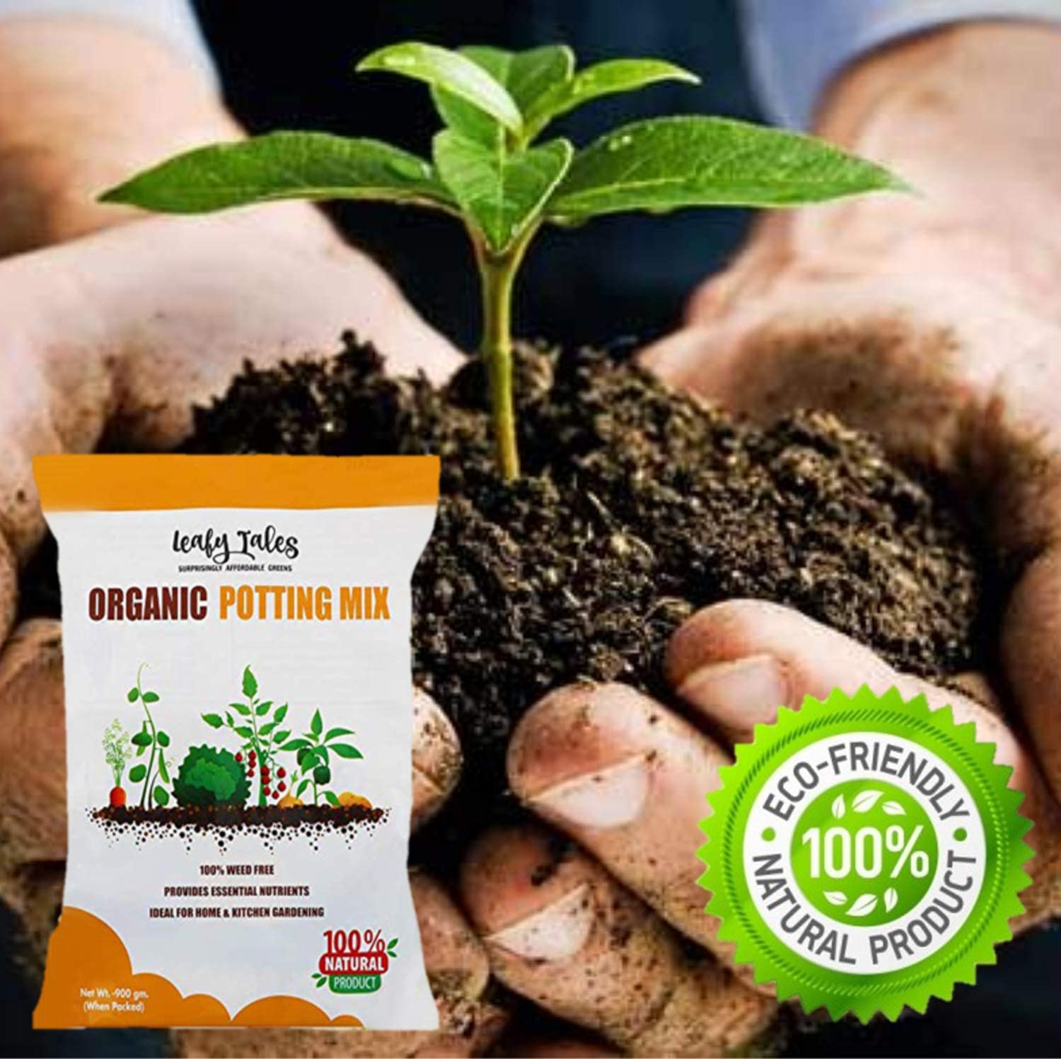 Leafy Tales Potting Soil Mix 2kg - Nutrient Enriched Formula for Faster Growth | 100% Organic & Light Weight with High Water Retention | Ideal for Flowering Plants, Herbs & Succulents