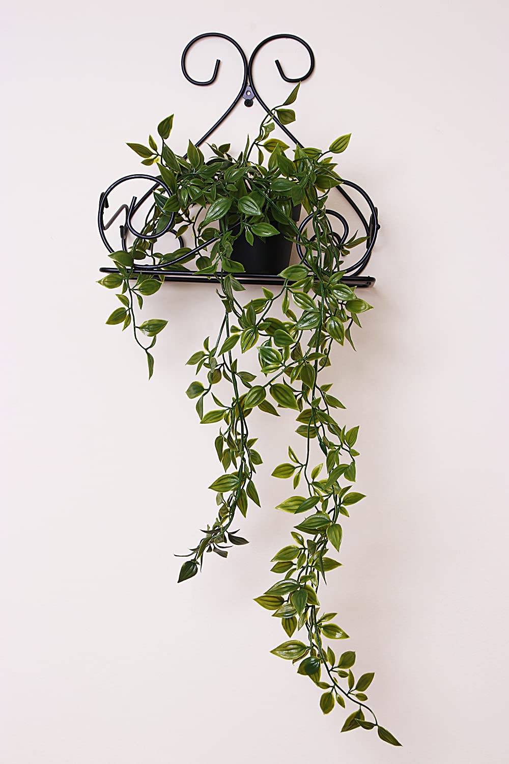 Leafy Tales Wall Mounted Metal Plant Stand Set of 2- Elegant Iron Flower Pot Holder for Indoor & Outdoor Walls | Decorative Rust-Proof Hanging Gamla Stand for Balcony, Living Room & Garden