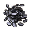 Leafy Tales Black Polish Marble Stone Pebbles for Home & Garden Decoration| Black Polish 2 Kg