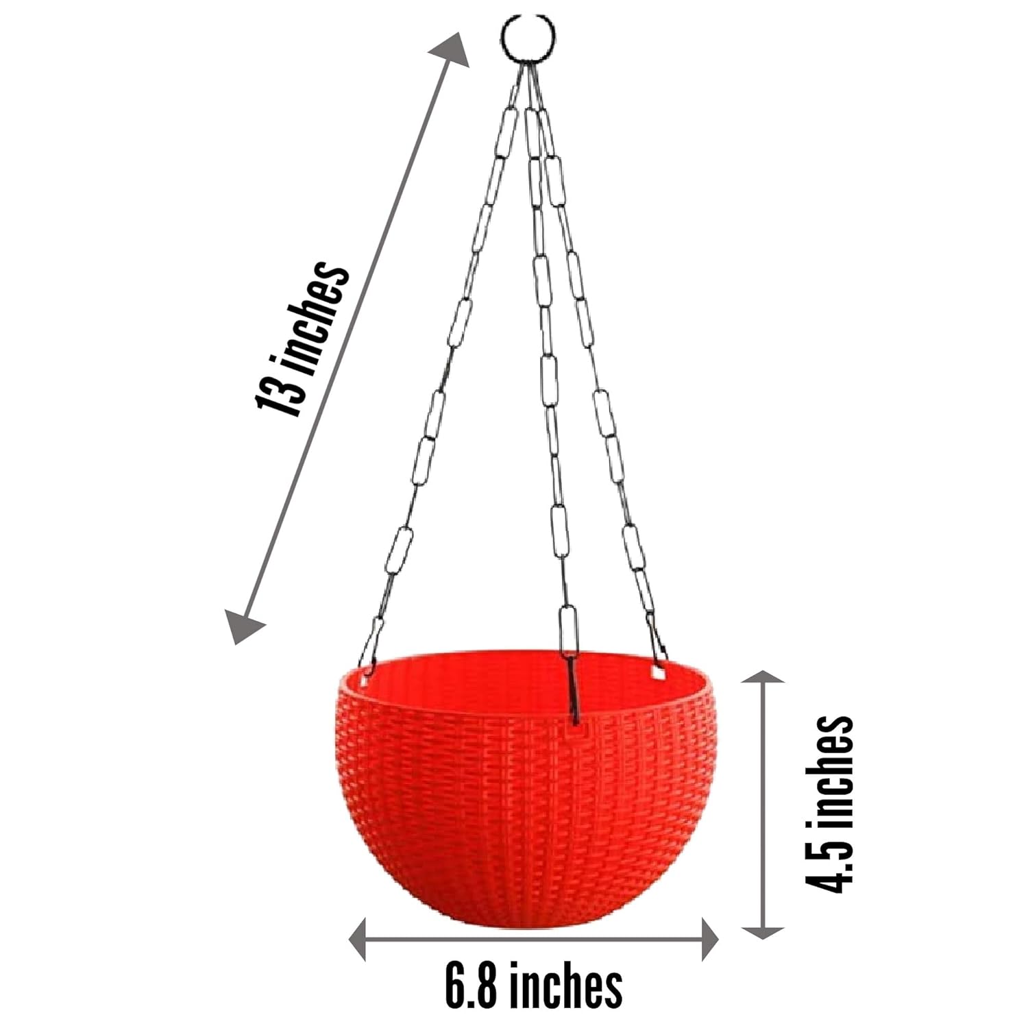 Leafy Tales Plastic Hanging Hook Pots (Set of 1, Yellow) Durable Railing Planters for Balcony, Window Grill & Fence - Detachable Hook Flower Pots for Indoor & Outdoor Vertical Gardening