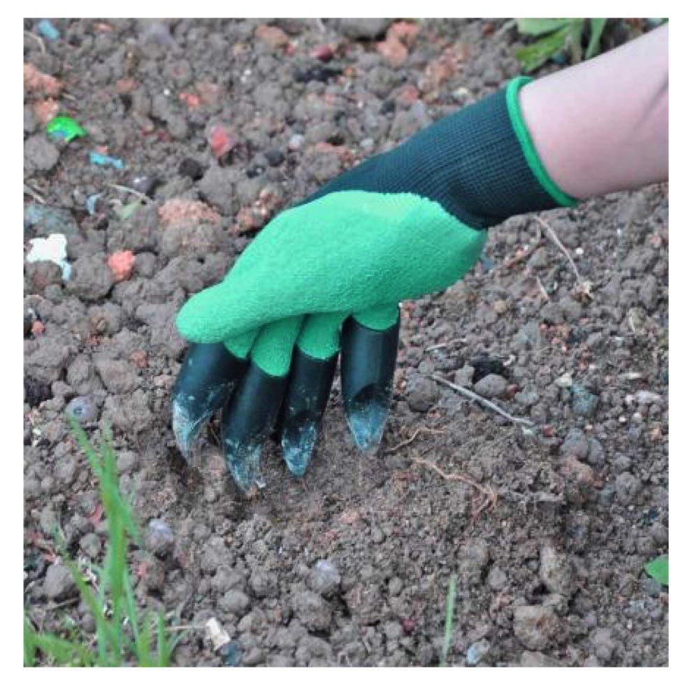 Leafy Tales Gardening Gloves with Right Hand Fingertips Claws for Pruning, Digging & Planting, One Pair, Multicolour