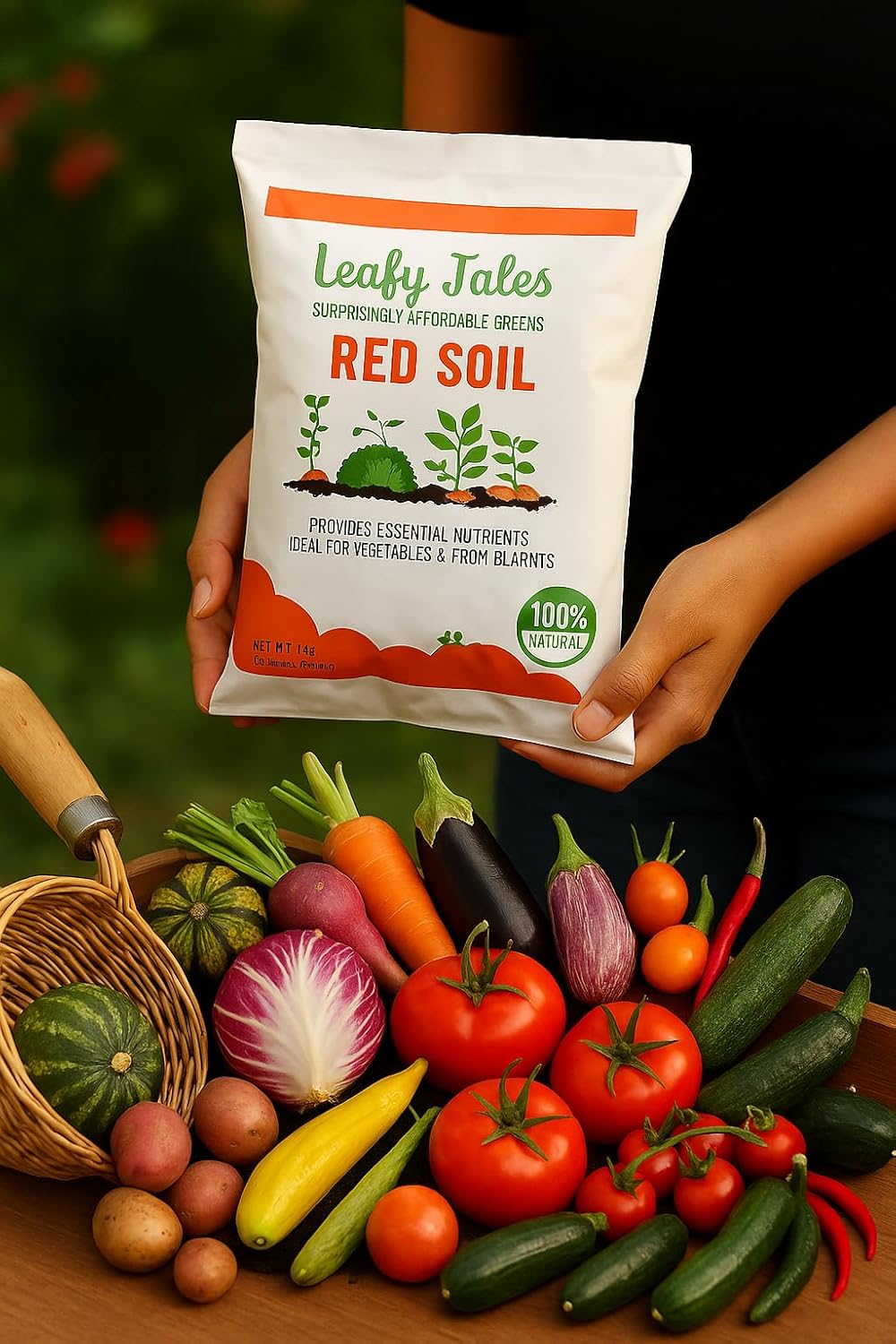 Leafy Tales Premium Red Soil for Plants (1kg) – Nutrient-Rich Organic Garden Soil for Vegetables, Flowers, & Fruits – High Porosity Potting Mix Component for Indoor Houseplants and Outdoor Gardening