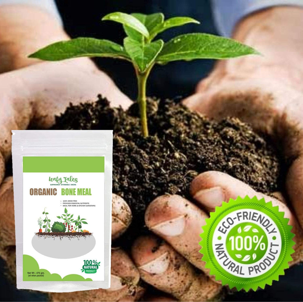 Leafy Tales Sterilized Bone Meal Organic Fertilizer for Plants 2kg - High Phosphorus & Calcium Supplement for Root Growth and Flowering | Natural Steamed Bone Meal Khad for Home Garden