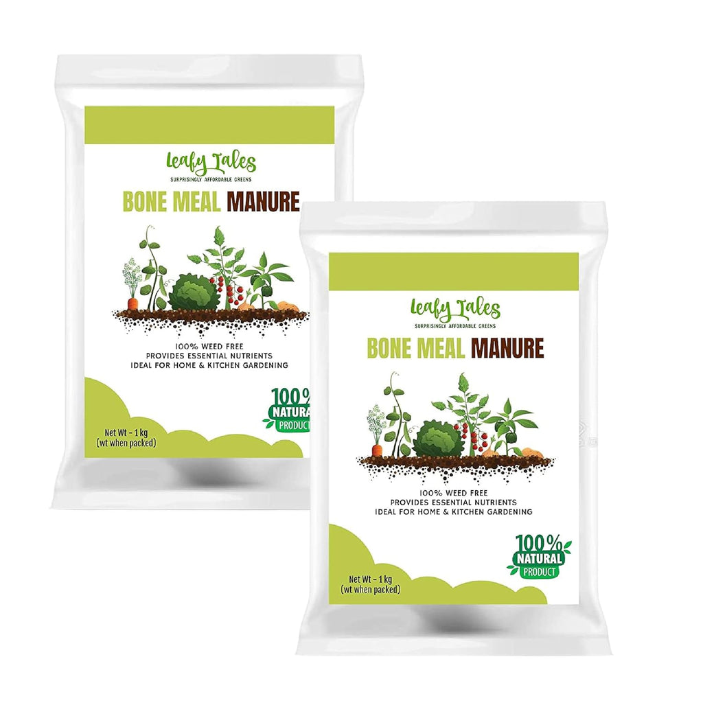 Leafy Tales Sterilized Bone Meal Organic Fertilizer for Plants 2kg - High Phosphorus & Calcium Supplement for Root Growth and Flowering | Natural Steamed Bone Meal Khad for Home Garden
