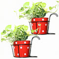 Leafy Tales Metal Hanging Flower Pot Railing Stand (Set of 1) - Rust-Proof Black Plant Holders for Balcony Grill & Terrace | Heavy Duty Hanging Planter Baskets for Home Garden Decor