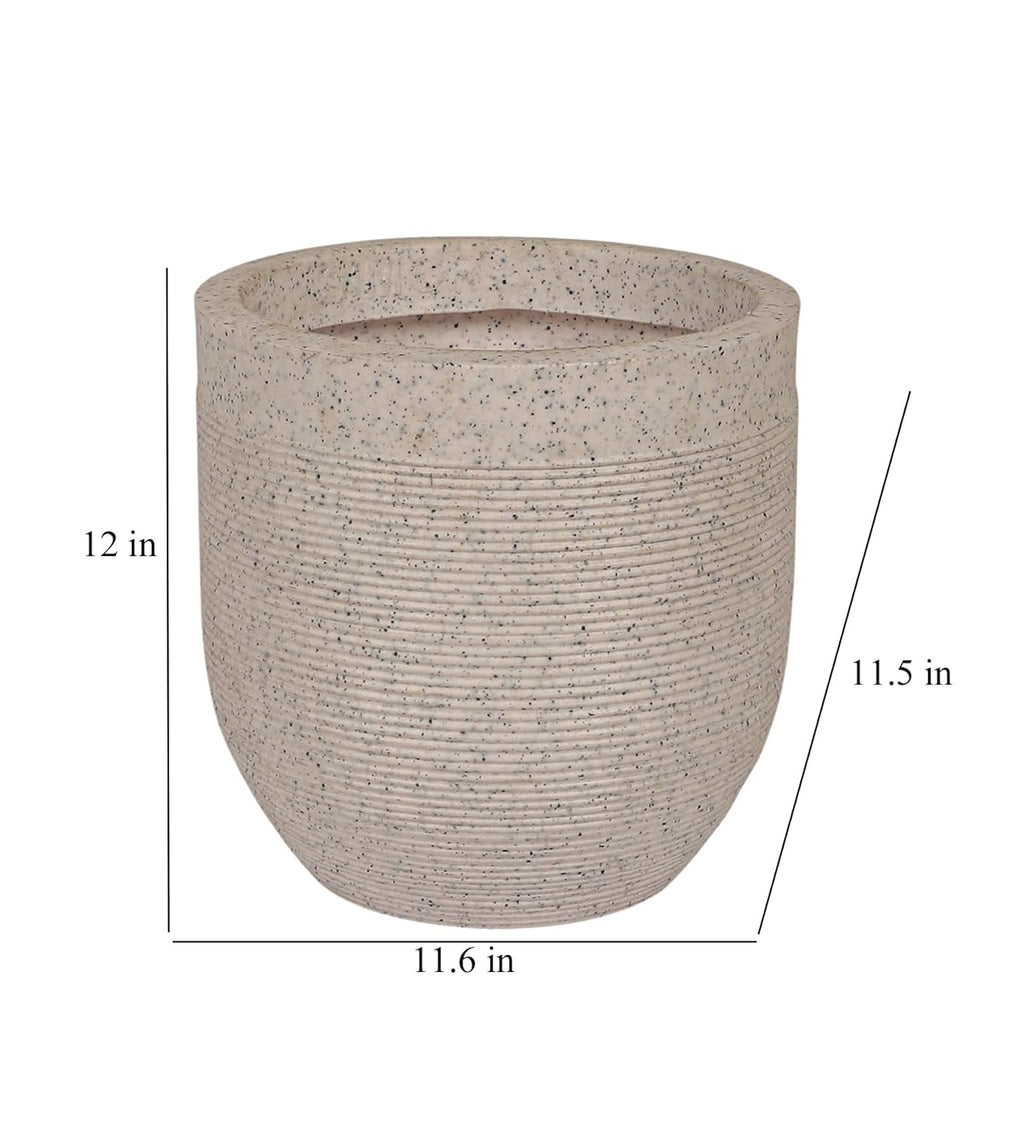 Leafy Tales Modern Greek Round Planter for Home Décor 12 INCH, Highly Durable,Lightweight Indoor Outdoor Planter, Flower Pot Gamla,Tree Planter, Pot for Balcony Garden, Vegetables, Flowers & Greenery