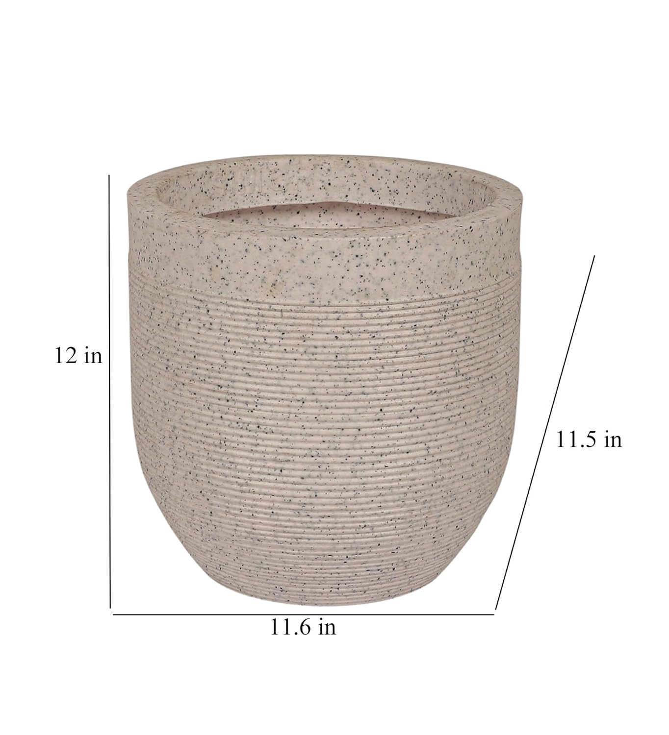 Leafy Tales Modern Greek Round Planter for Home Décor 12 INCH, Highly Durable,Lightweight Indoor Outdoor Planter, Flower Pot Gamla,Tree Planter, Pot for Balcony Garden, Vegetables, Flowers & Greenery