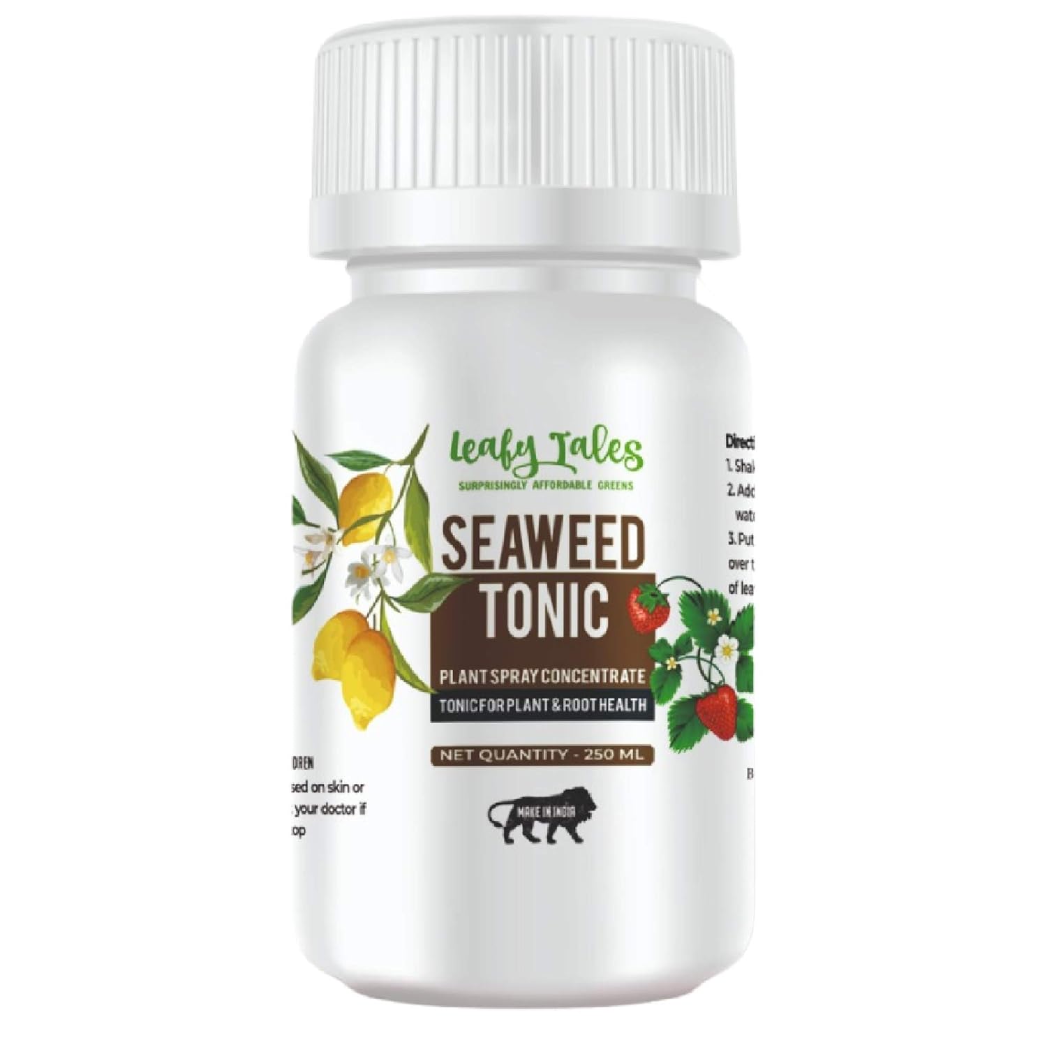 Leafy Tales - 250 ML - Sea Secret - Seaweed Extract Liquid Concentrate - Organic Fertilizer & Growth Promoter for Plants, 100% Water Soluble