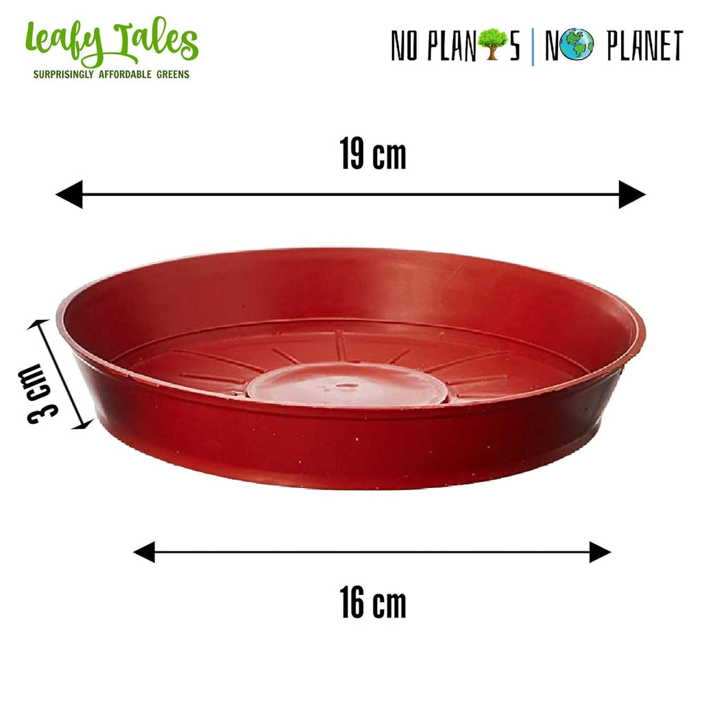 Leafy Tales Plants Bottom Plate, Drip Tray for Plants, Gamla, Terracotta Color| (6-inch, Brown, Set of 10)
