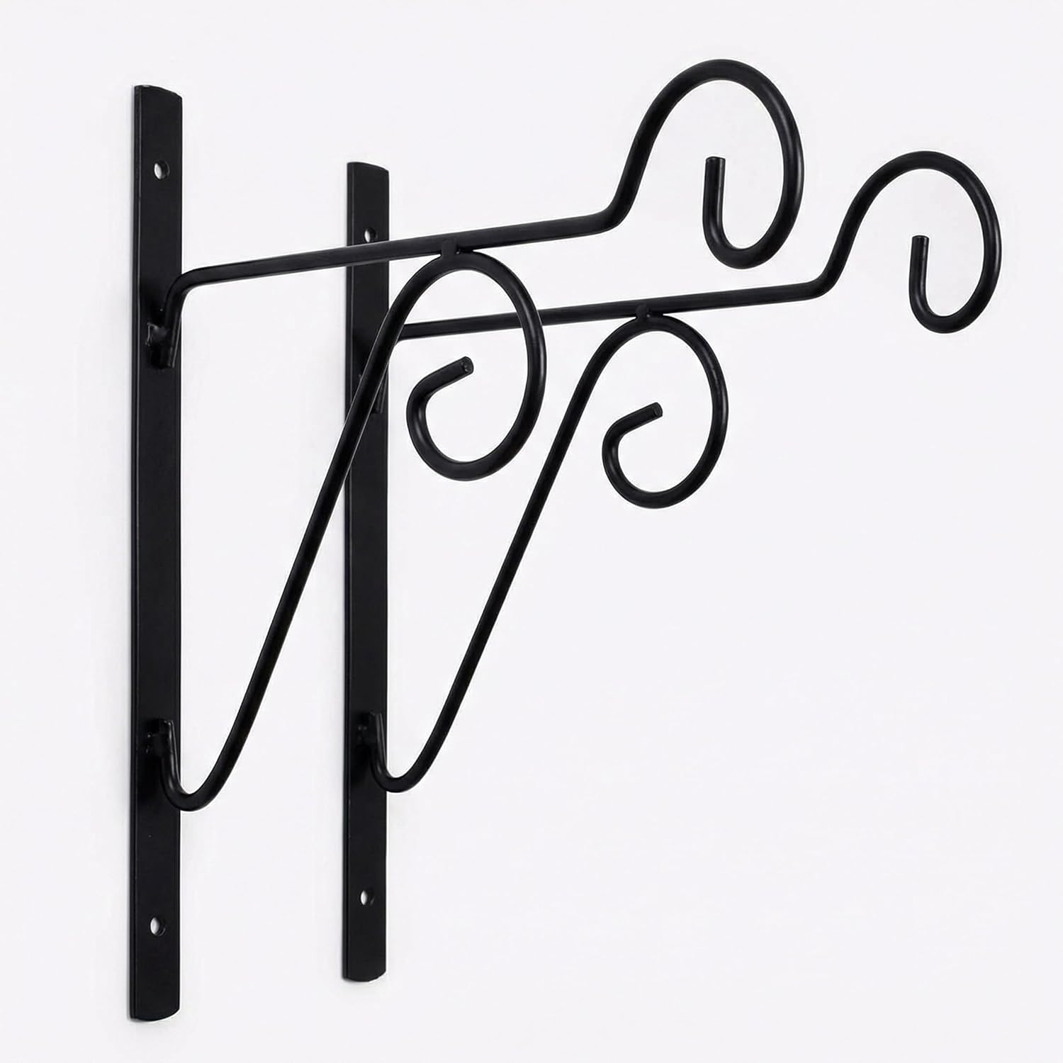 Leafy Tales 2-Pack Metal Hanging Plant Hooks - Decorative Wall Mount Brackets for Hanging Planters & Pots | Durable Rust-Resistant Iron Holders for Balcony, Fence & Garden Wall Decor