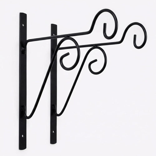 Leafy Tales 2-Pack Metal Hanging Plant Hooks - Decorative Wall Mount Brackets for Hanging Planters & Pots | Durable Rust-Resistant Iron Holders for Balcony, Fence & Garden Wall Decor