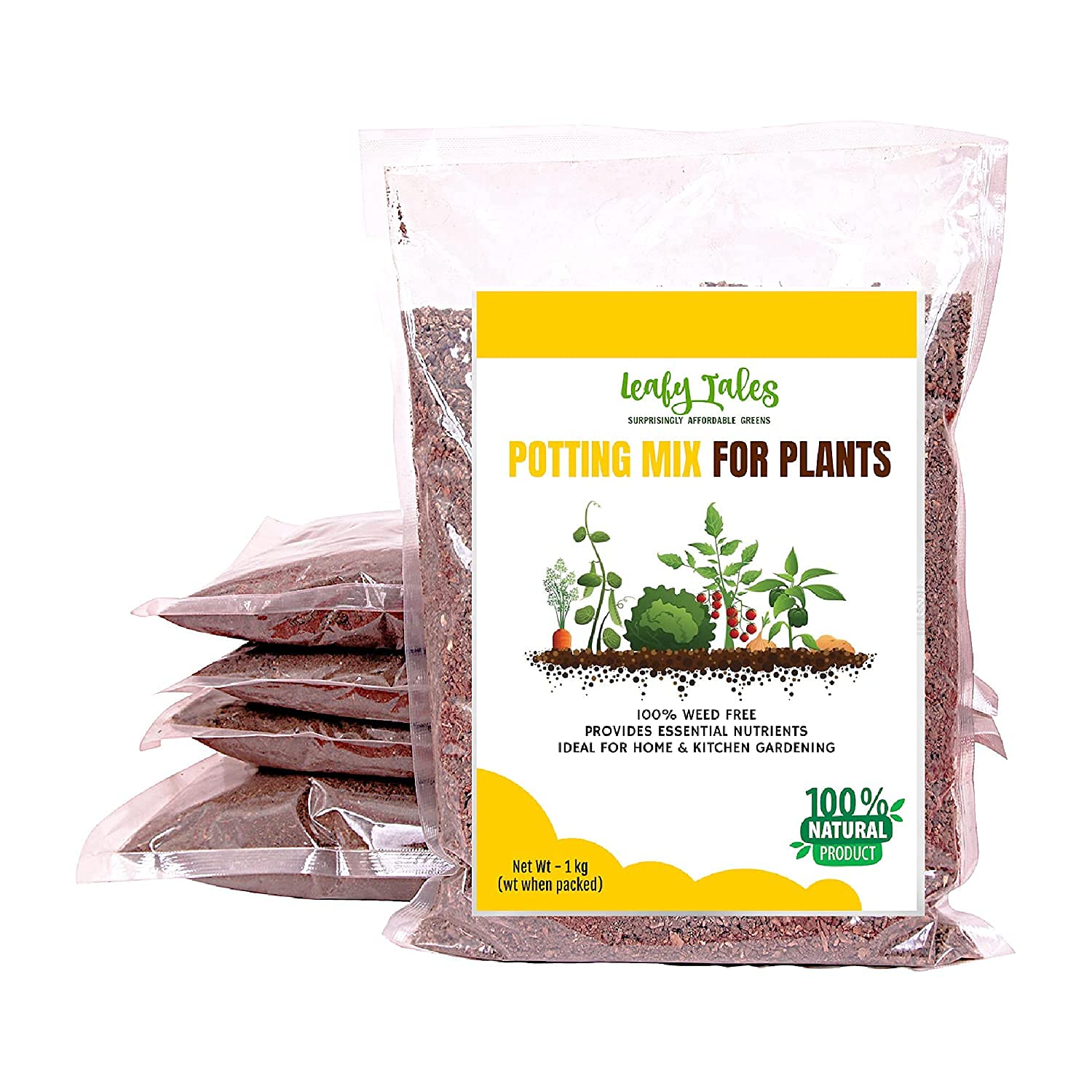 Leafy Tales Potting Soil Mix 10kg - Nutrient Enriched Formula for Faster Growth | 100% Organic & Light Weight with High Water Retention | Ideal for Flowering Plants, Herbs & Succulents