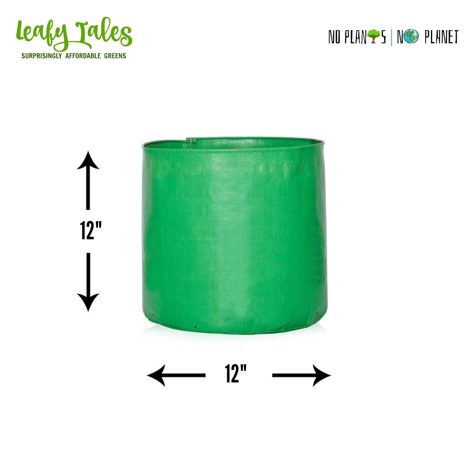 Leafy Tales HDPE Grow Bags, 12 x 12 inches, 5 Pieces, (Model: 12x12 Grow Bag - 5 pc)