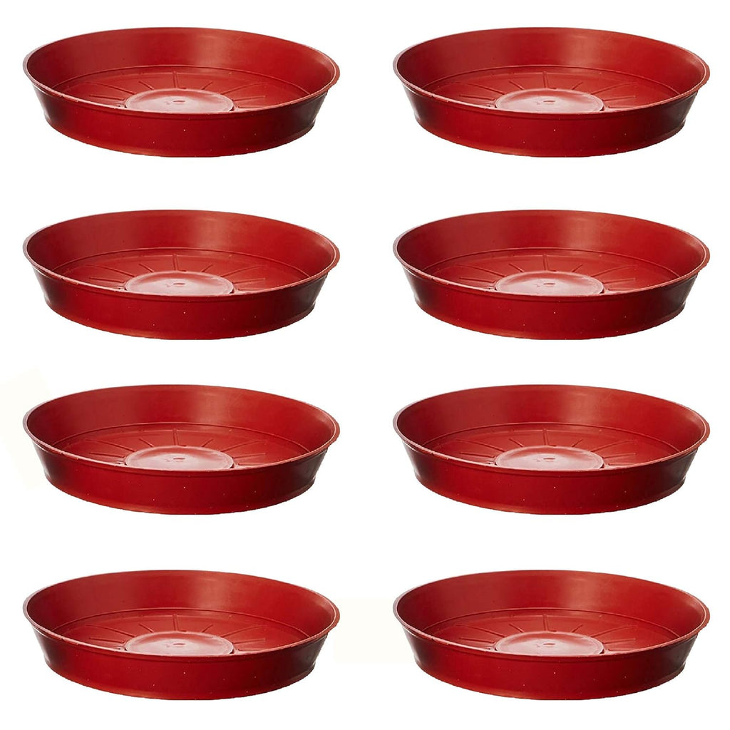 Leafy Tales Plants Bottom Plate, Drip Tray for Plants, Gamla, Terracotta Color| (8-inch, Brown, Set of 8)