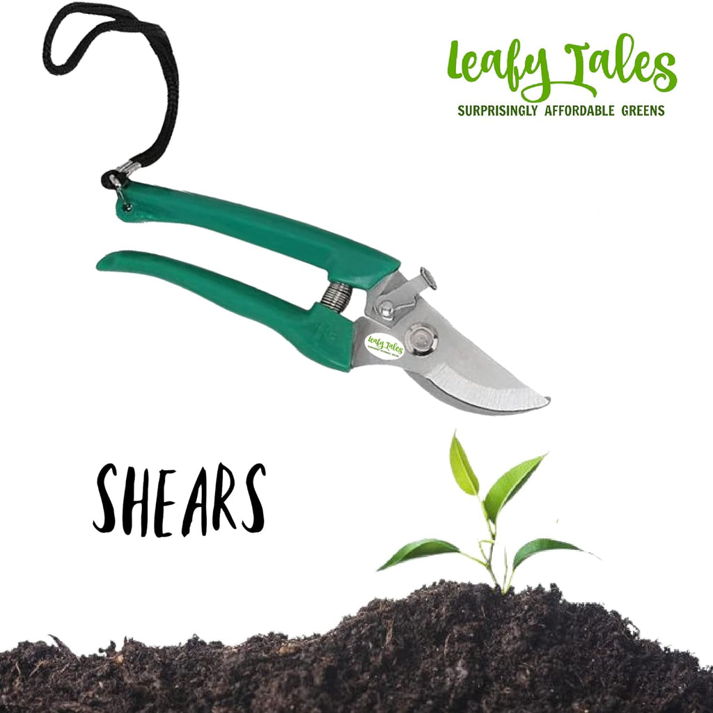Leafy Tales Gardening Tool Kit Set of 10 (8 Tools + Pruner Scissors + Gloves)