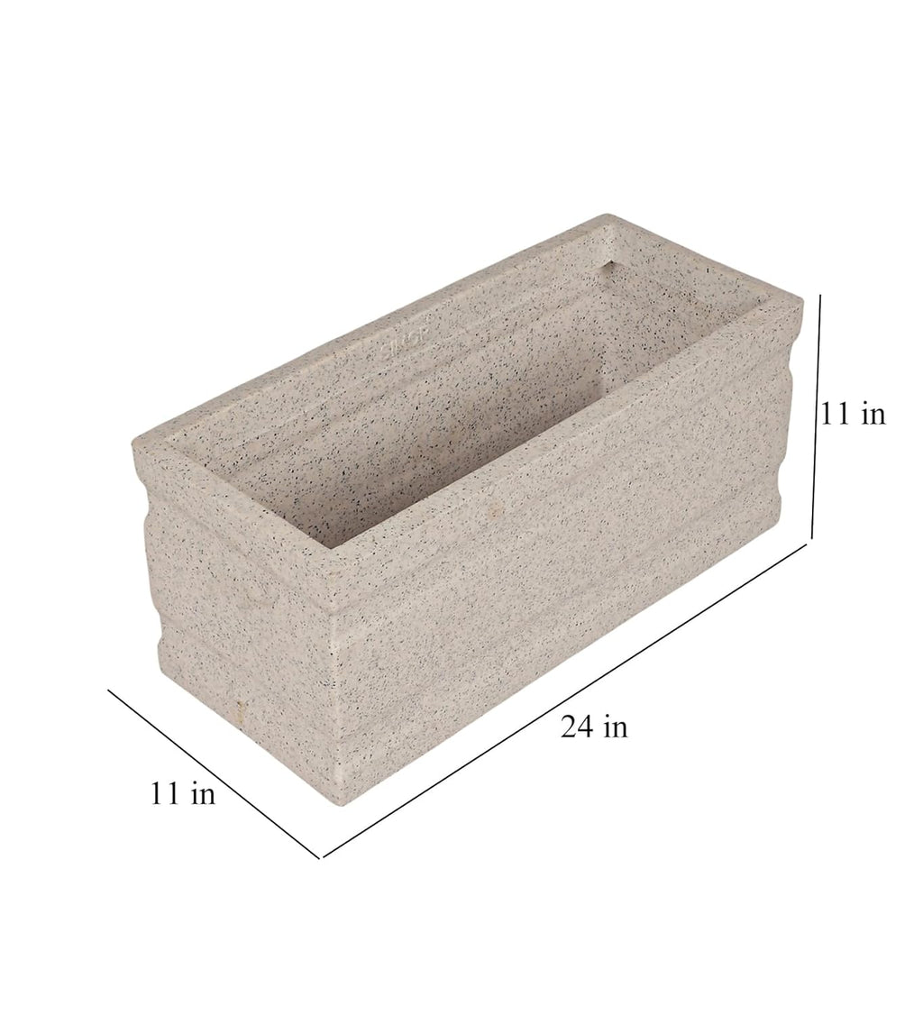 Leafy Tales Modern Rectangular Planter for Home Décor 24 INCH, Highly Durable,Lightweight Indoor Outdoor Planter, Flower Pot Gamla,Tree Planter, Pot for Balcony Garden, Vegetables, Flowers & Greenery
