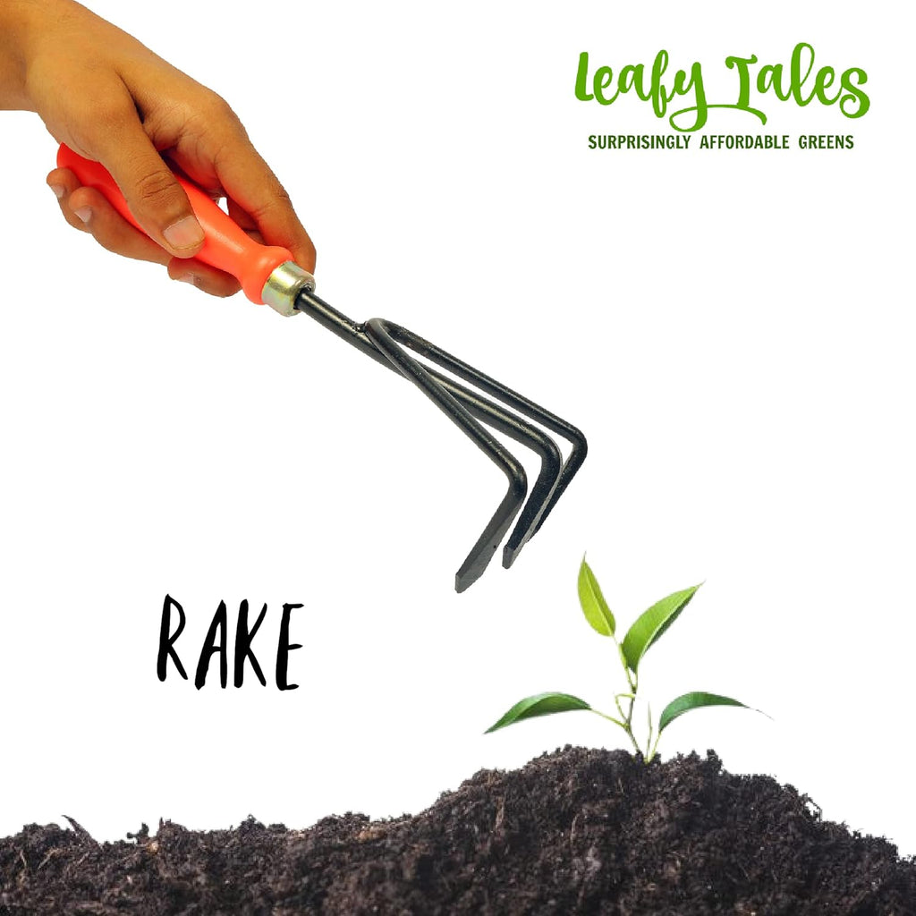 Leafy Tales Gardening Tool Kit Set of 8 (6 Tools + Pruner Scissors + Gloves)